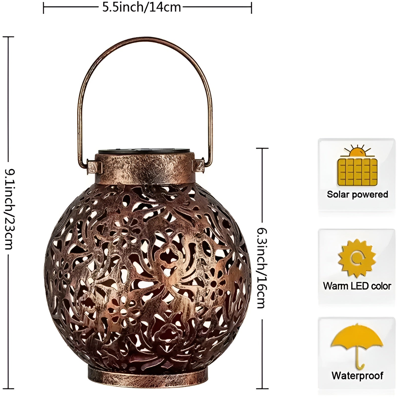 SolarGlow - Vintage Solar-powered Outdoor Light - Waterproof Outdoor Light