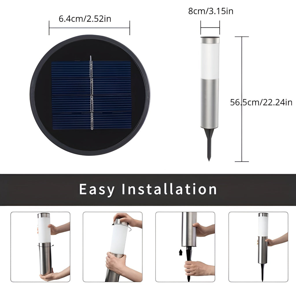SolarShimmer - Stainless Steel Solar Post Lights Outdoor Lamp