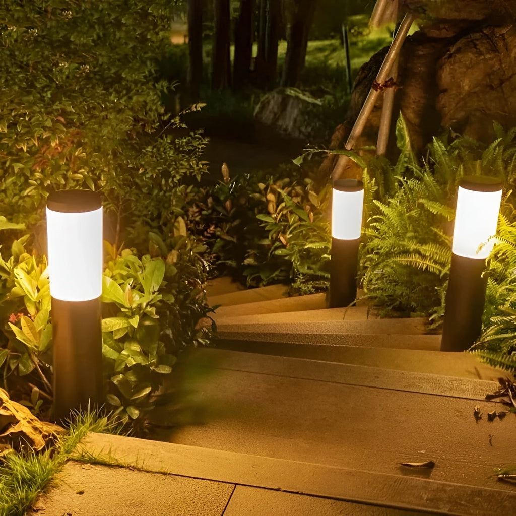 SolarShimmer - Stainless Steel Solar Post Lights Outdoor Lamp