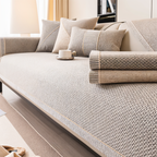 Solid Satin Sofa Cover – Non‑Slip Cotton & Polyester Protector