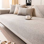 Solid Satin Sofa Cover – Non‑Slip Cotton & Polyester Protector