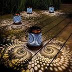 LioraSpira projection lamp Solar garden lamp with spiral projection | Artistic design | Weatherproof | 28x19x13 cm