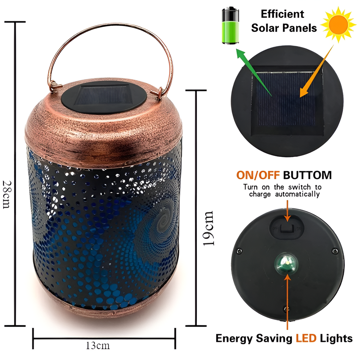 LioraSpira projection lamp Solar garden lamp with spiral projection | Artistic design | Weatherproof | 28x19x13 cm