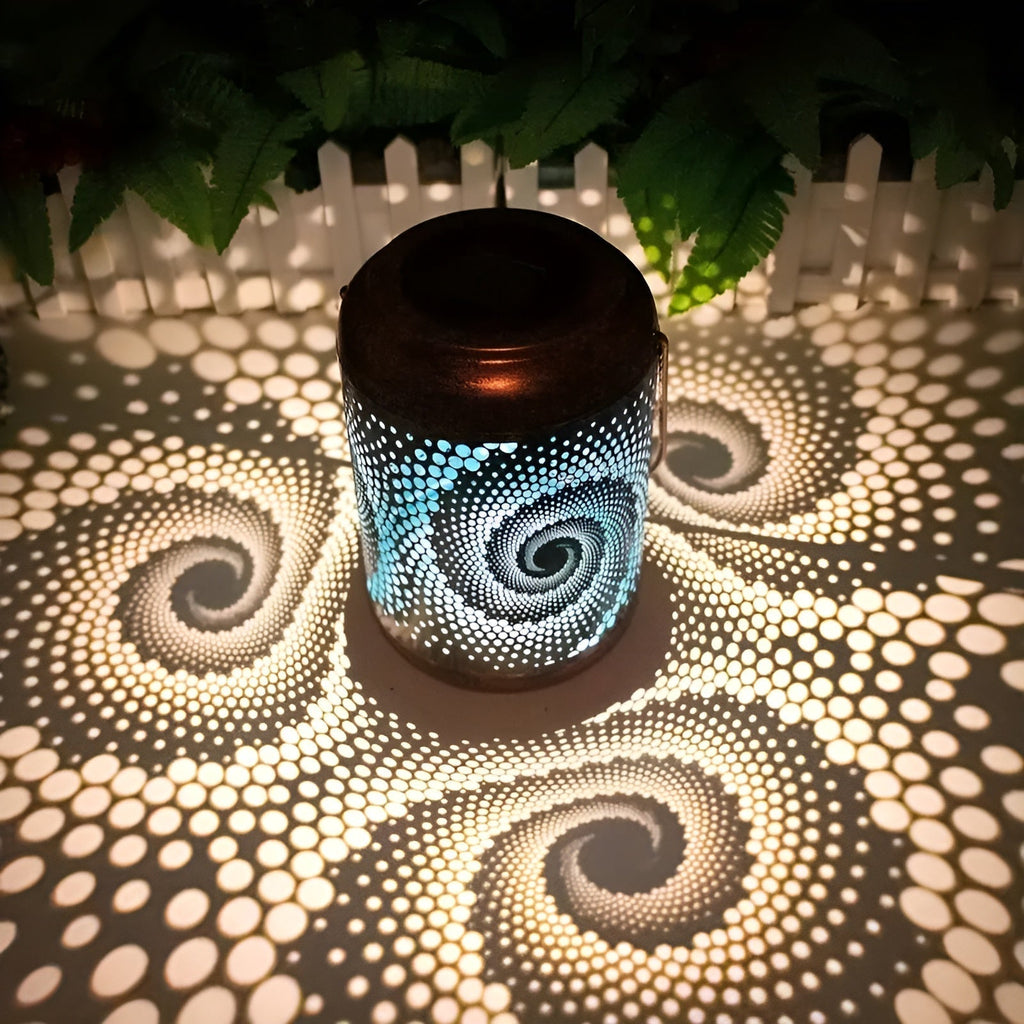 LioraSpira projection lamp Solar garden lamp with spiral projection | Artistic design | Weatherproof | 28x19x13 cm