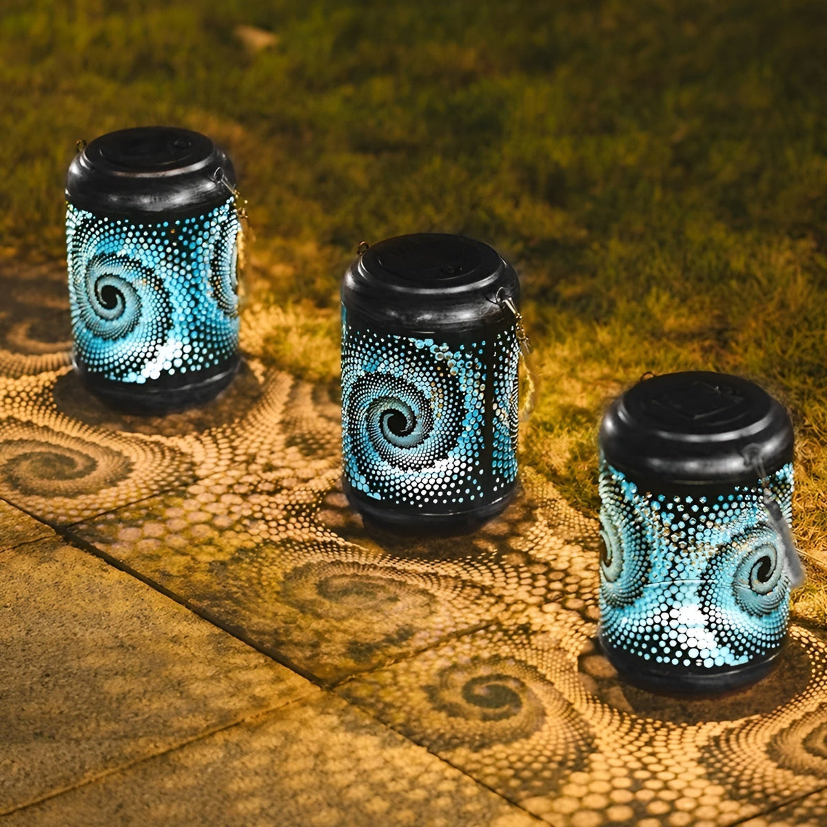 LioraSpira projection lamp Solar garden lamp with spiral projection | Artistic design | Weatherproof | 28x19x13 cm