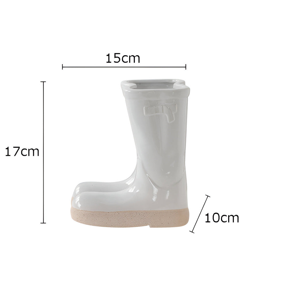 Stylish Ceramic Vase in Boot Shape