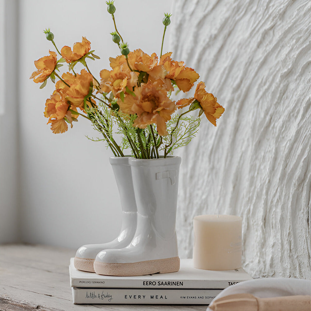 Stylish Ceramic Vase in Boot Shape