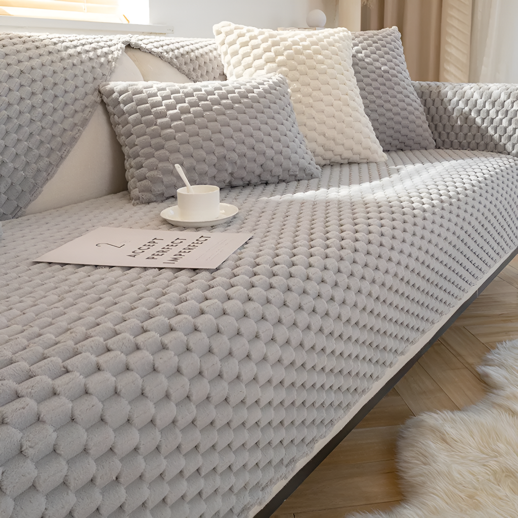 Honeycomb Sofa Cover – Non‑Slip Stain‑Resistant Couch Protector