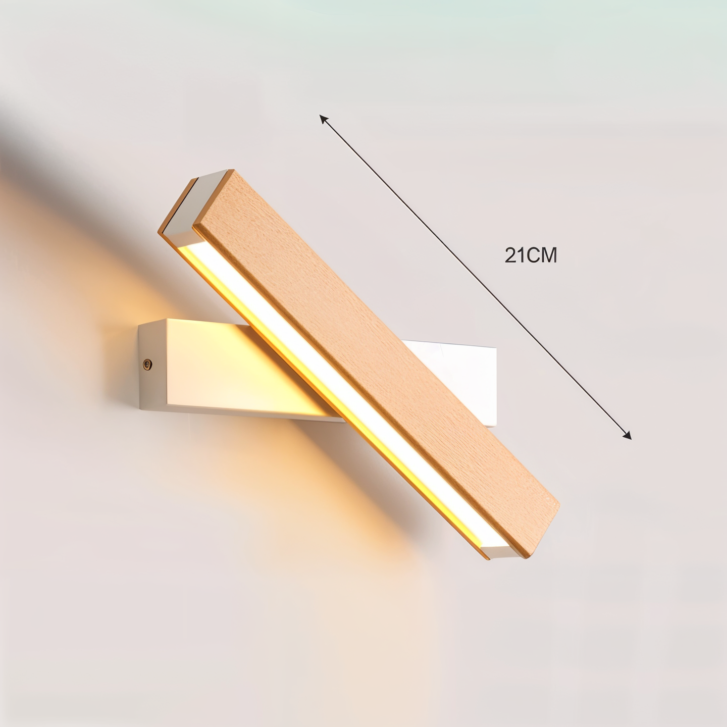 TwistLED Wall Lamp - 360° rotatable rectangular LED wall lamp made of wood