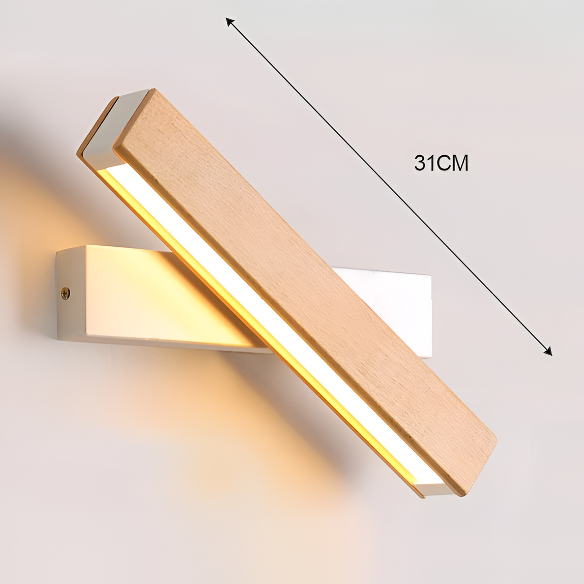 TwistLED Wall Lamp - 360° rotatable rectangular LED wall lamp made of wood