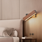 TwistLED Wall Lamp - 360° rotatable rectangular LED wall lamp made of wood