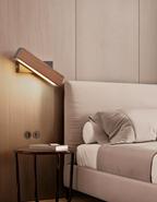 TwistLED Wall Lamp - 360° rotatable rectangular LED wall lamp made of wood