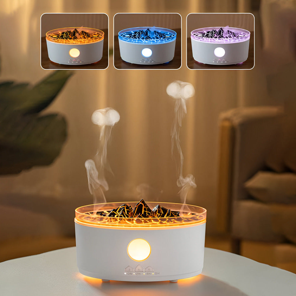 Aroma Diffuser with Volcano Flame Effect – Ultrasonic Room Fragrance Diffuser