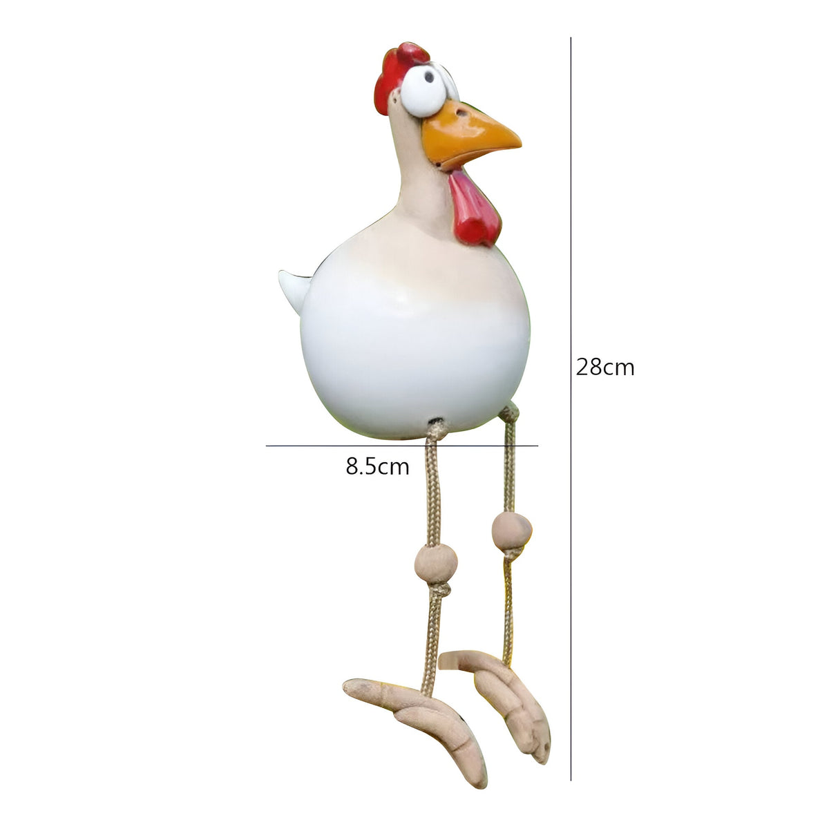 Large Eyes Chicken Statue - Weatherproof Resin Craft - Rooster Garden Statue
