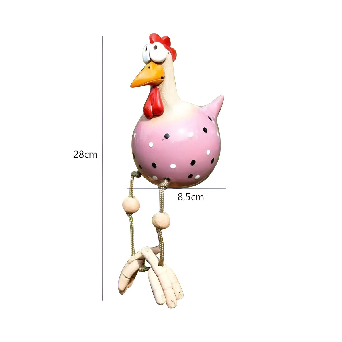 Large Eyes Chicken Statue - Weatherproof Resin Craft - Rooster Garden Statue
