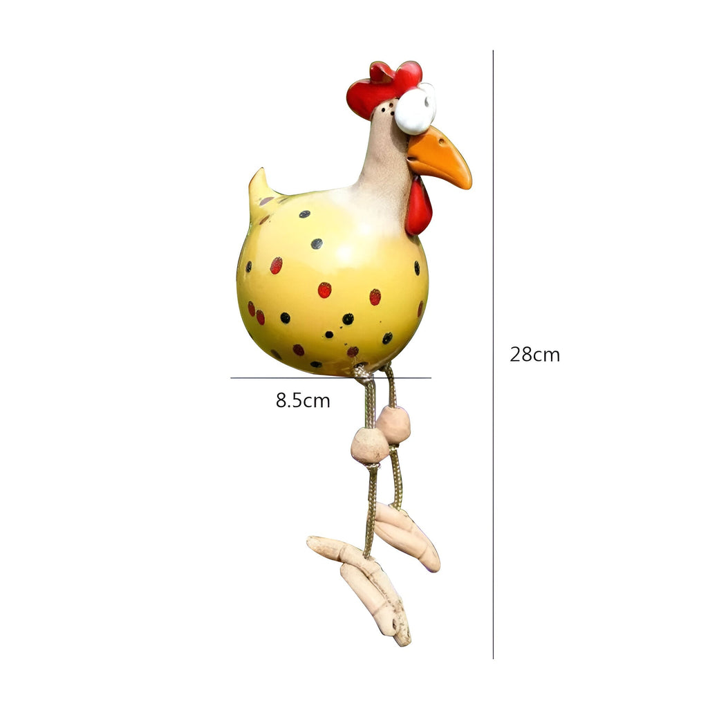Large Eyes Chicken Statue - Weatherproof Resin Craft - Rooster Garden Statue