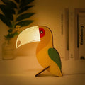 Wooden Table Lamp with Animal Motif
