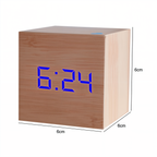 Digital LED Clock - Cube Clock - Wooden Clock