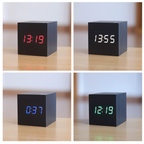 Digital LED Clock - Cube Clock - Wooden Clock
