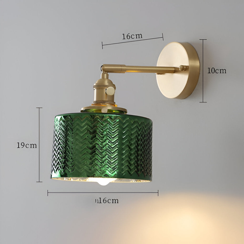 Adjustable LED Wall Lamp of Ribbed Glass in Scandinavian Design