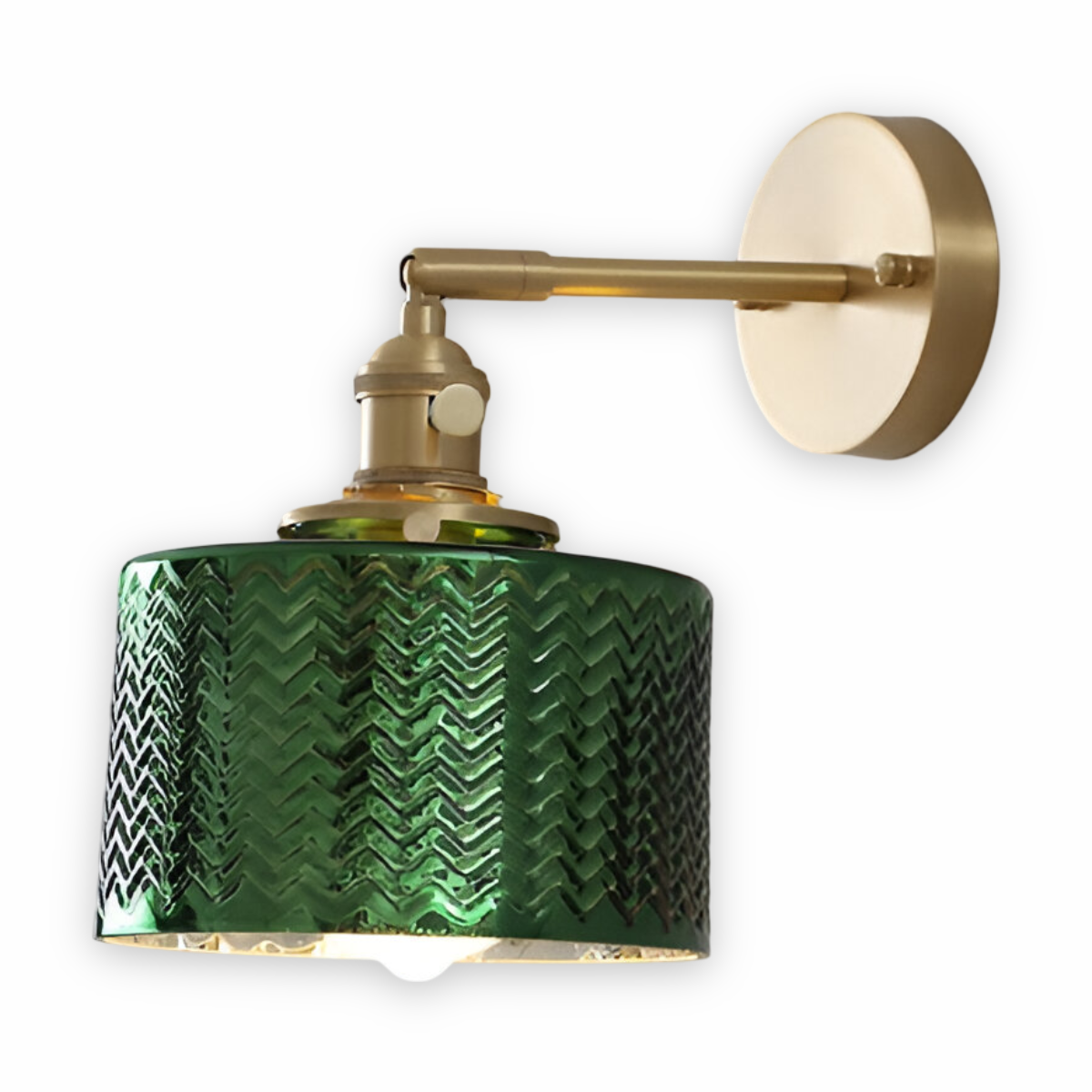 Adjustable LED Wall Lamp of Ribbed Glass in Scandinavian Design