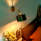 Adjustable LED Wall Lamp of Ribbed Glass in Scandinavian Design
