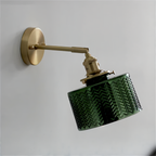 Adjustable LED Wall Lamp of Ribbed Glass in Scandinavian Design