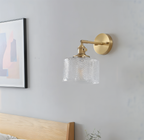 Adjustable LED Wall Lamp of Ribbed Glass in Scandinavian Design