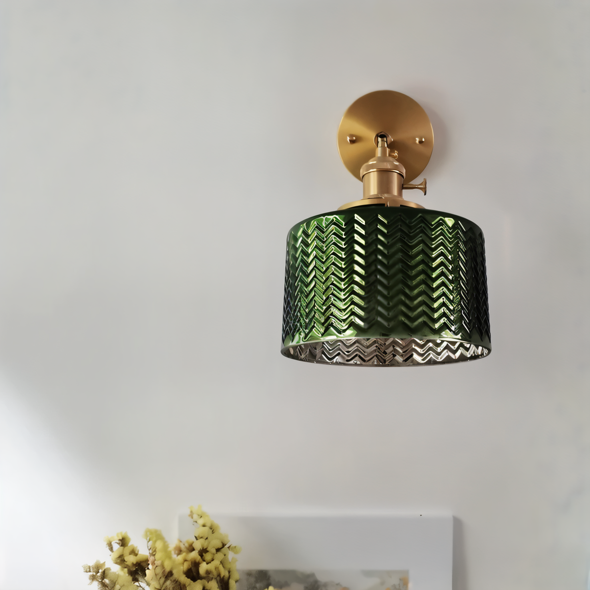 Adjustable LED Wall Lamp of Ribbed Glass in Scandinavian Design