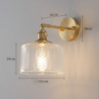 Adjustable LED Wall Lamp of Ribbed Glass in Scandinavian Design