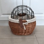 PawRide | Front-Mounted Wicker Dog Bike Basket – Safe, Stylish & Weatherproof