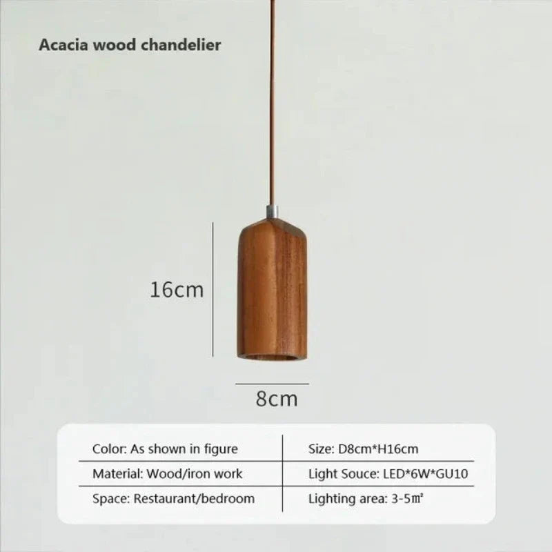 Scandinavian Wooden Pendant Light – Minimalist Design for Living Room and Bedroom | Natural Wood Look