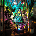 Wood projection lamp with hollow cut - Colored LED night light for living room and bedroom