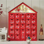 Wooden Advent Calendar with 24 Storage Drawers – Refillable DIY Christmas Countdown with Lighting, 30 x 6.3 x 39 cm