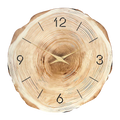 Silent Wooden Wall Clock with Natural Wood Texture