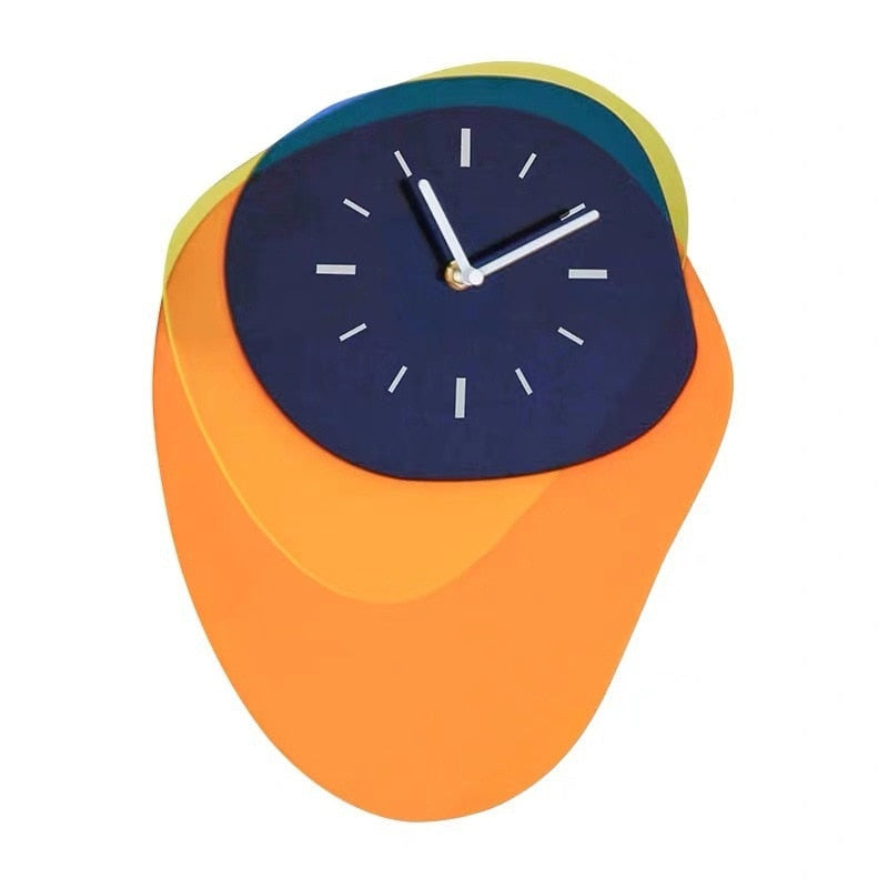 HueTime | Wall Clock Modern Neon Blue 25x35 cm Acrylic