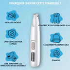 Silent dog trimmer for clean paws & sensitive areas