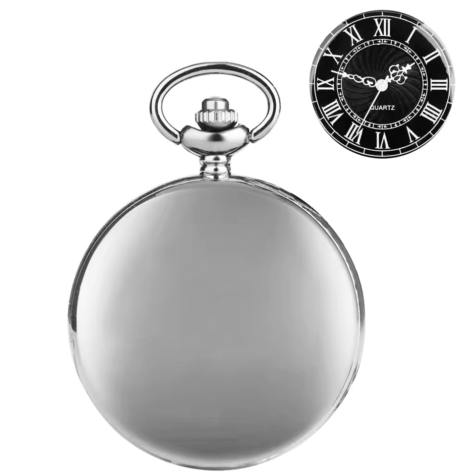Silver Full Hunter Pocket Watch with Classical and Antique Look - Elaborately designed to be the perfect complement to your wardrobe