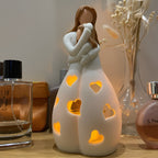 Embracing Mother Daughter Figure Flickering Candle Holder - LoveGlow