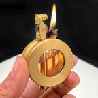 Retro storm lighter with sturdy metal housing