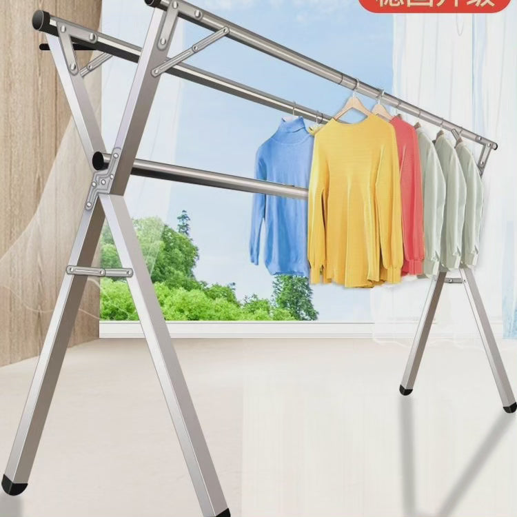 Stainless Steel Foldable Indoor/Balcony Clothes Rack Shelf
