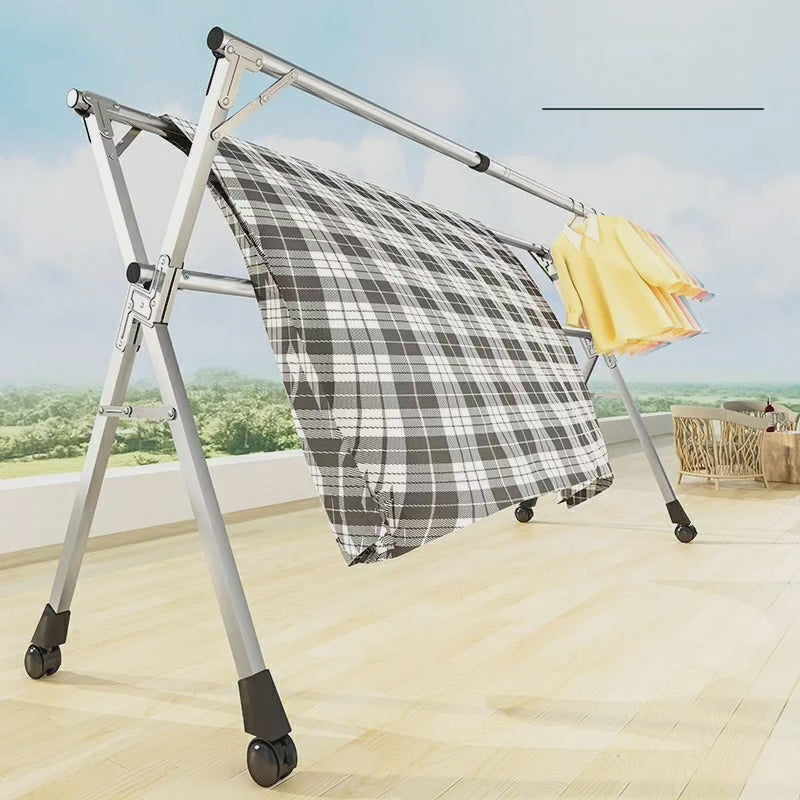 Stainless Steel Foldable Indoor/Balcony Clothes Rack Shelf