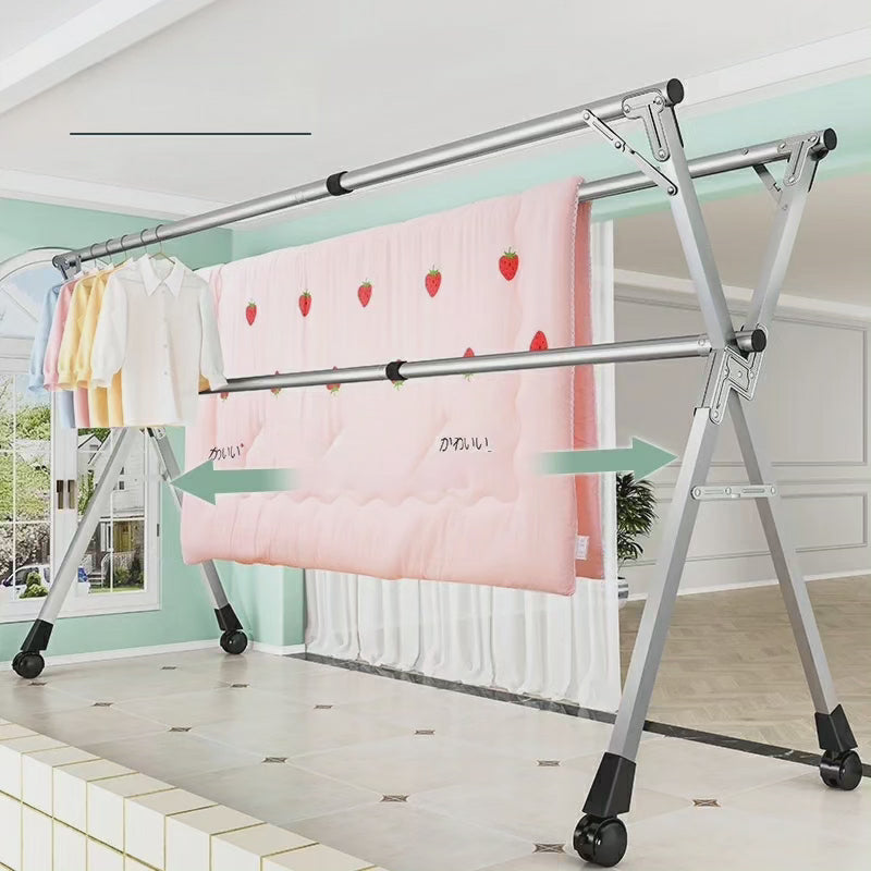 Stainless Steel Foldable Indoor/Balcony Clothes Rack Shelf