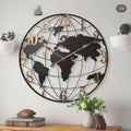 60cm Large World Map Wall Clock – Modern Decorative Timepiece for Living Room