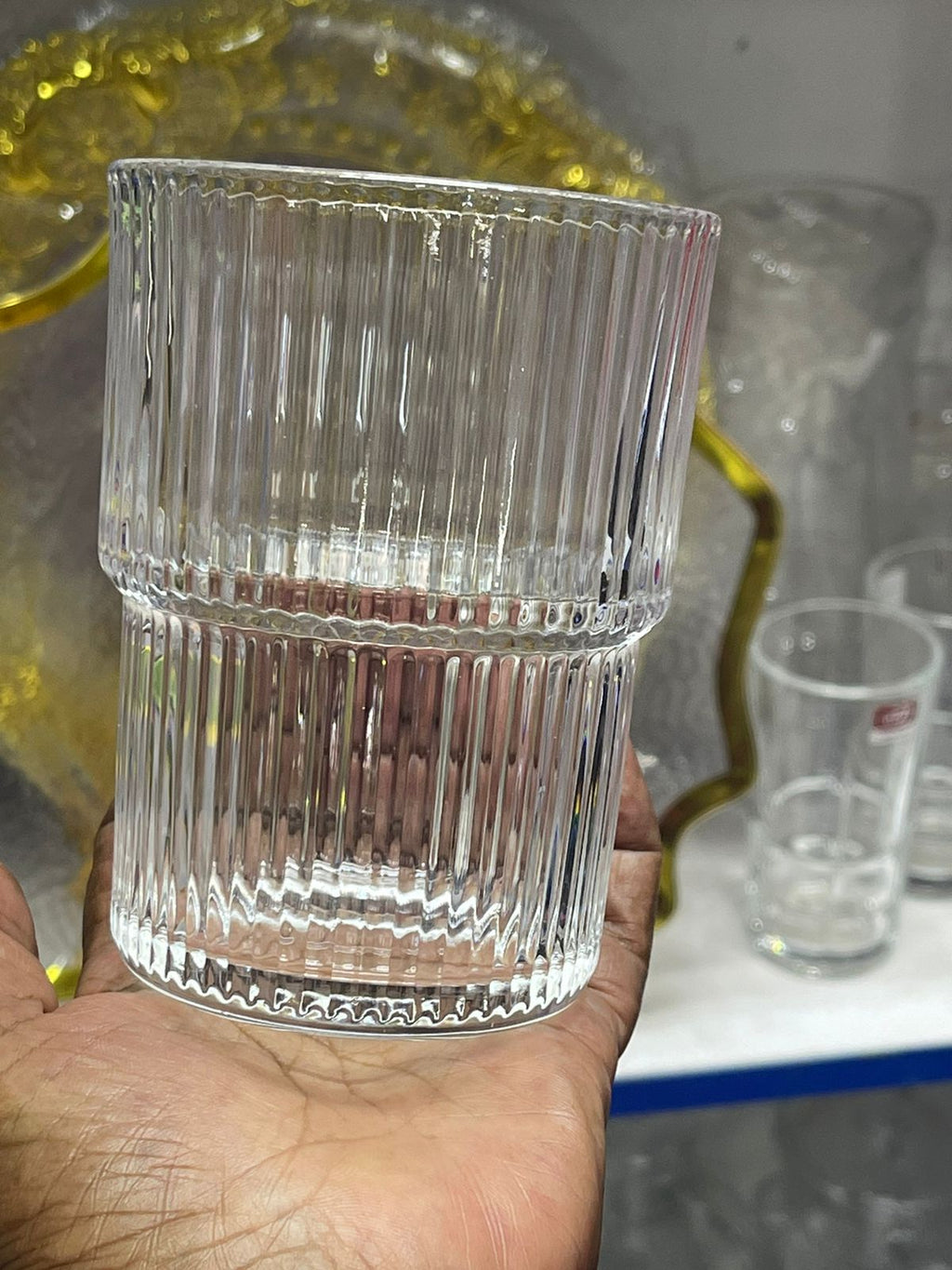 6Pc ribbed glasses