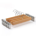 Wooden hangers 10 pieces with clips