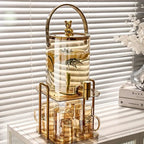 Glass juice dispenser with 4 cups