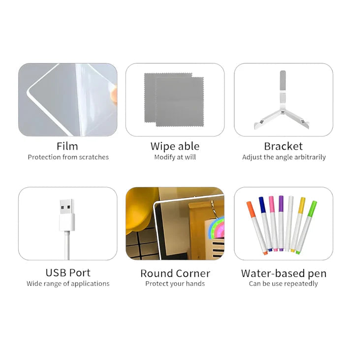 IllumiWrite LED Sign Board – Reusable Light Board for Creative Minds