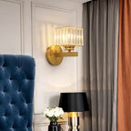 Crystal Glass Wall Light With Modern Arm Design