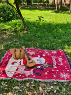 Thick Knitted Gold Thread Christmas Sofa Throw